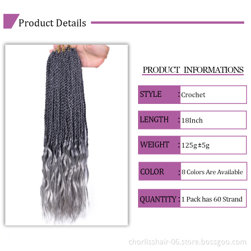 Wholesale 18inch Ombre Blonde 2 strands End Curly Dreadlock Handmade Soft Crochet Braids Hair Synthetic Braiding Hair Extension